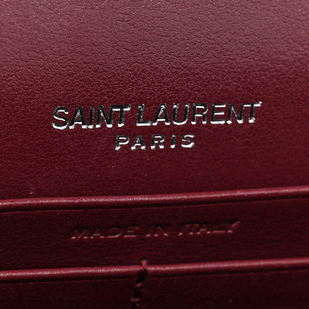 YSL CALFSKIN CROC EMBOSSED KATE MEDIUM TASSEL CHAIN BAG