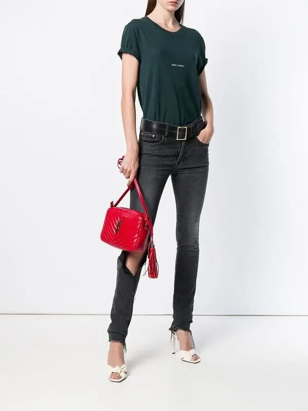 YSL MATELASSE MONOGRAM LOU CALFSKIN LEATHER CAMERA BAG