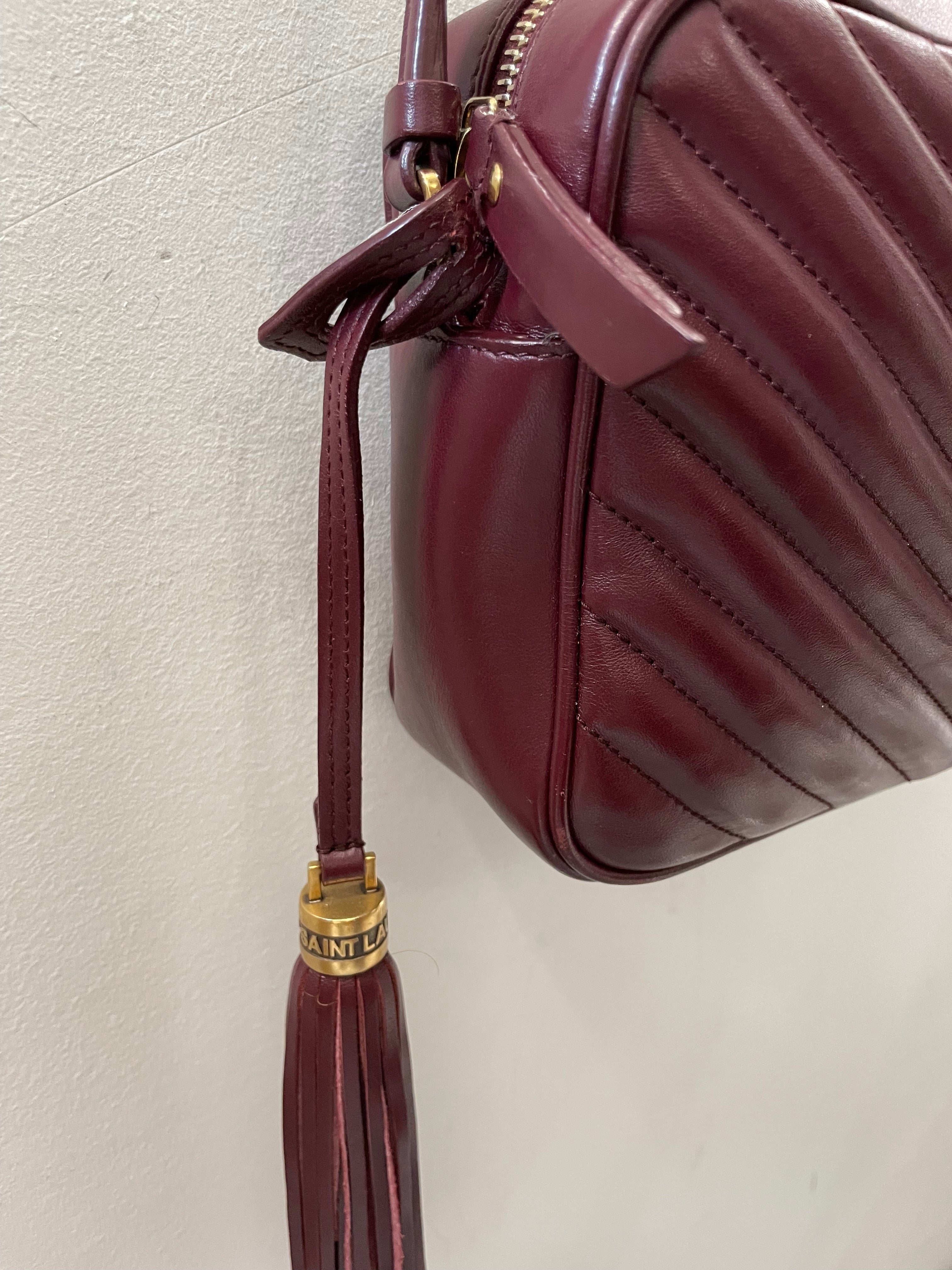 YSL CALFSKIN MATELASSE MONOGRAM MED LOU CAMERA BAG