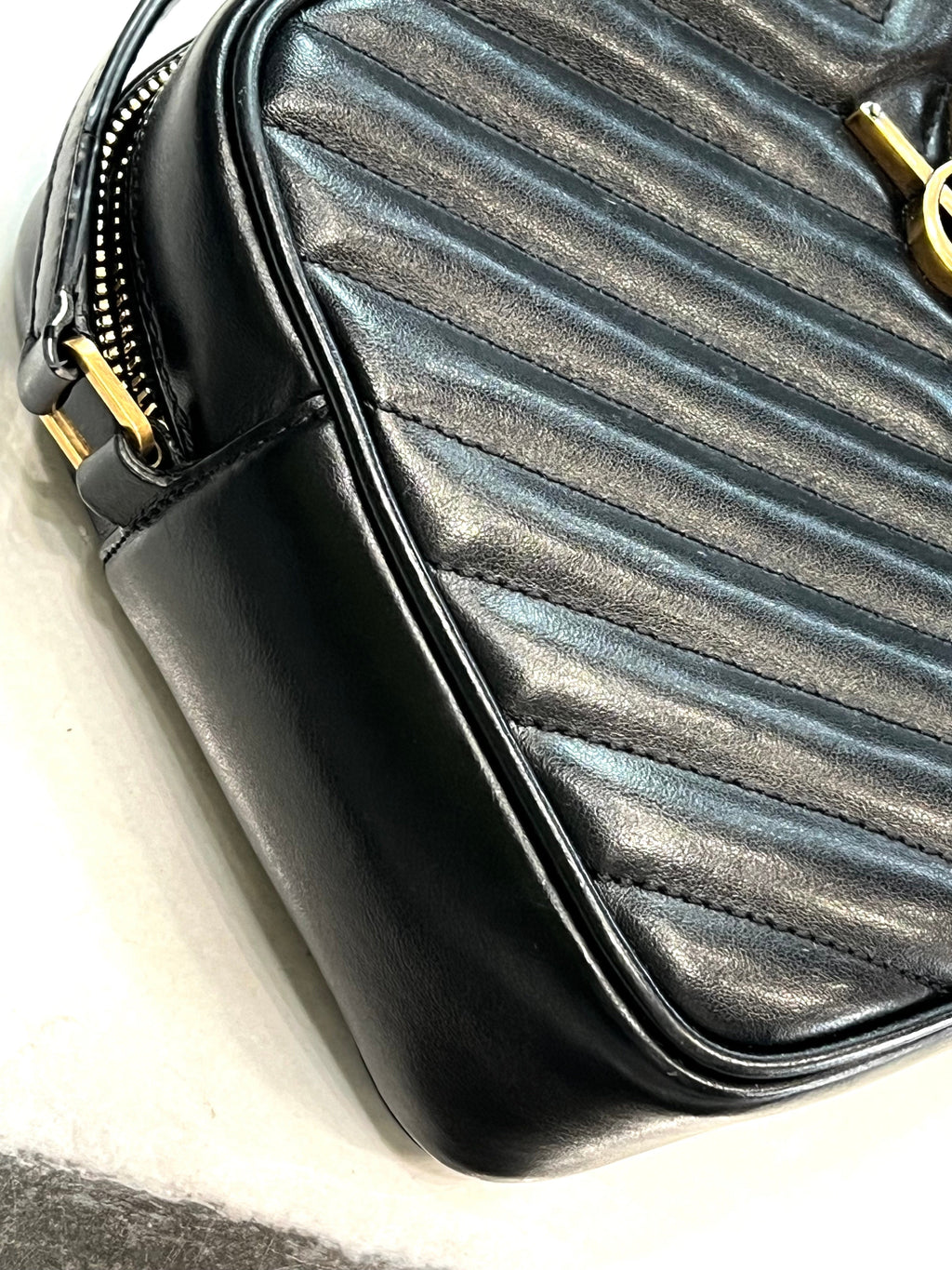 YSL MATELASSE MONOGRAM LOU CALFSKIN LEATHER CAMERA BAG