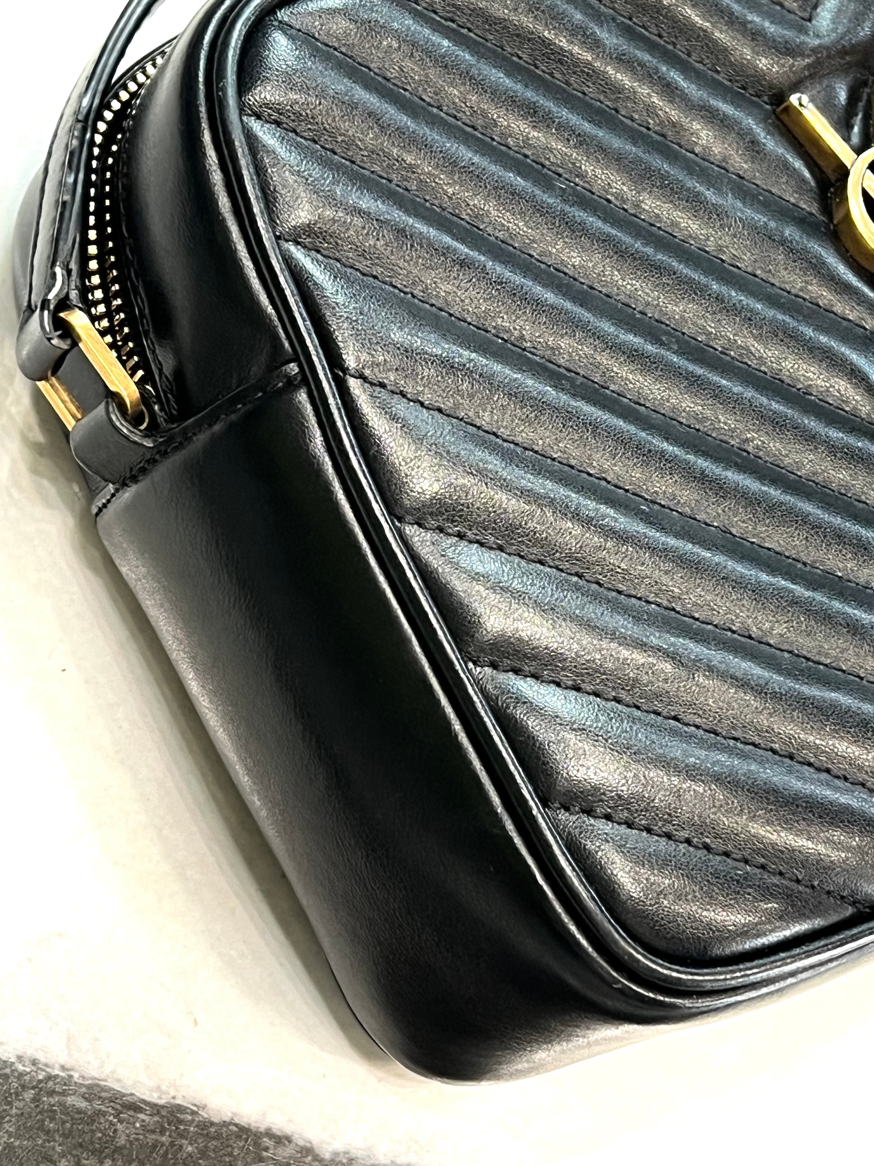 YSL MATELASSE MONOGRAM LOU CALFSKIN LEATHER CAMERA BAG