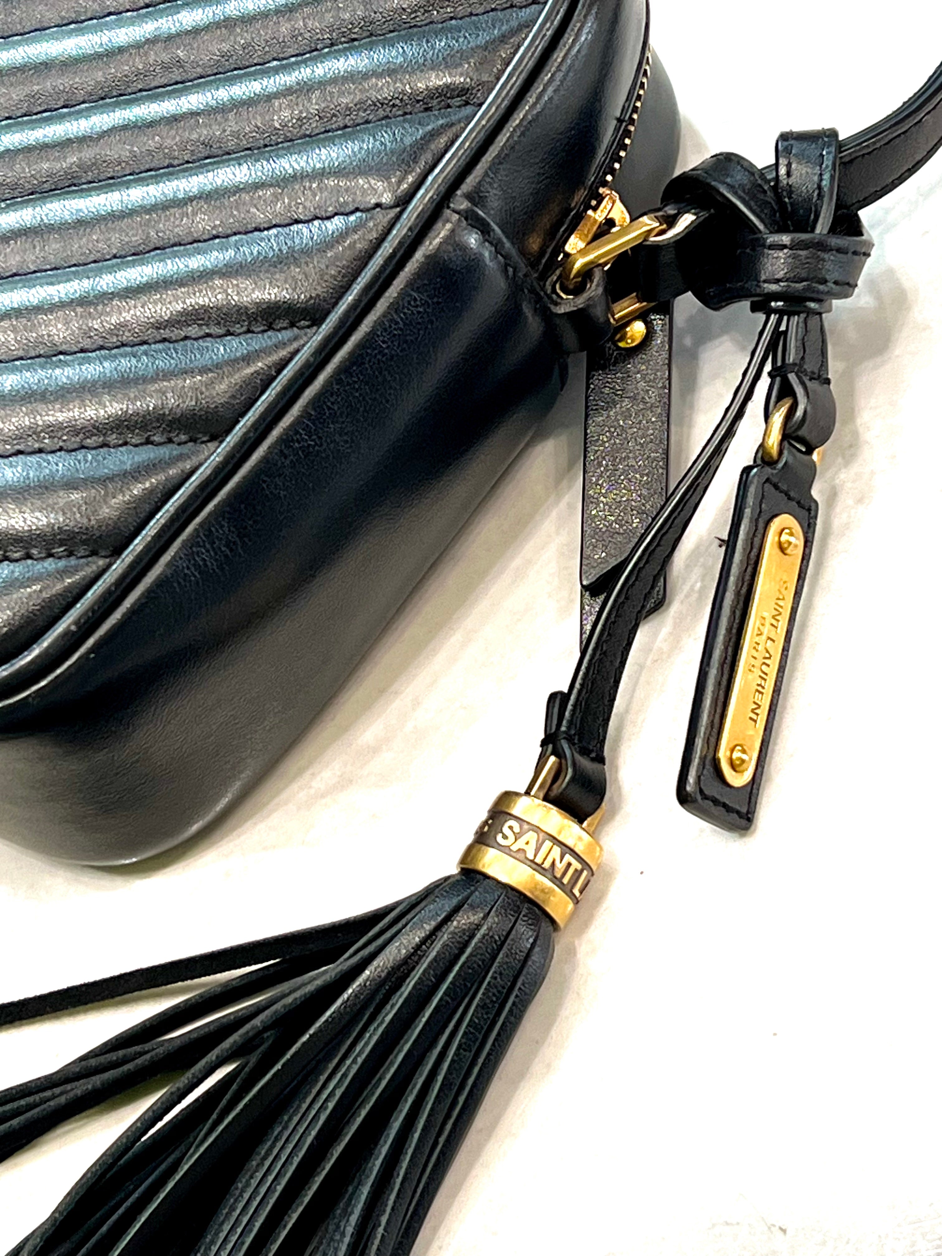 YSL MATELASSE MONOGRAM LOU CALFSKIN LEATHER CAMERA BAG