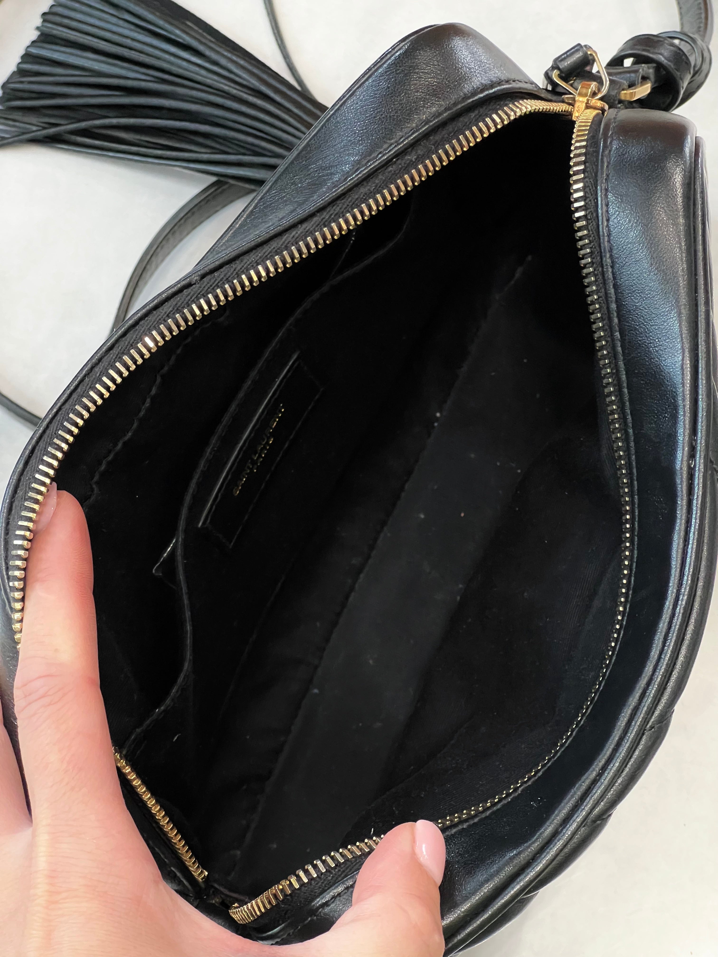 YSL MATELASSE MONOGRAM LOU CALFSKIN LEATHER CAMERA BAG