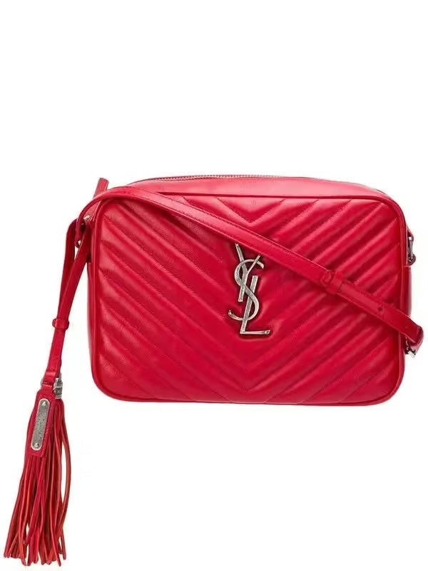 YSL MATELASSE MONOGRAM LOU CALFSKIN LEATHER CAMERA BAG