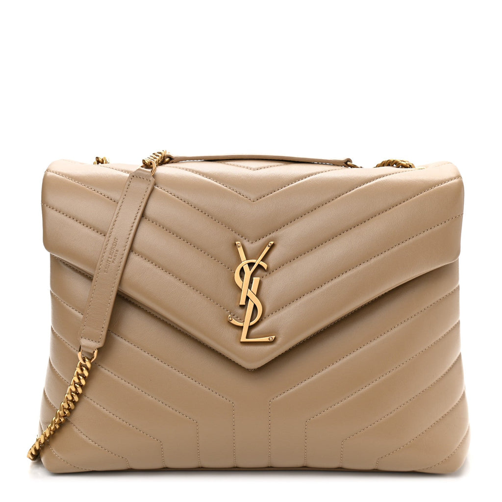 YSL CALFSKIN QUILTED MONOGRAM LOULOU MEDIUM  "Y" CHAIN BAG