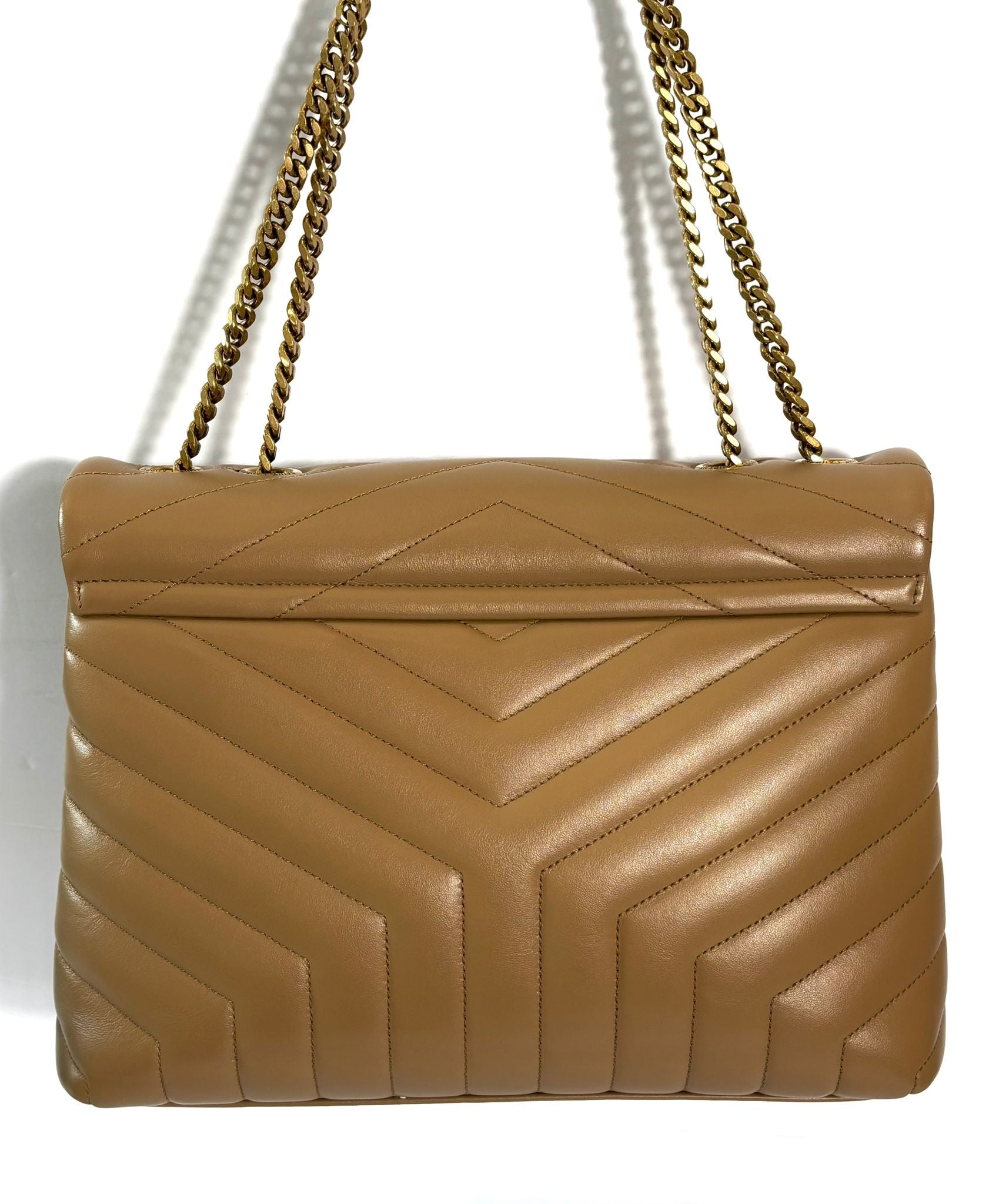 YSL CALFSKIN QUILTED MONOGRAM LOULOU MEDIUM  "Y" CHAIN BAG