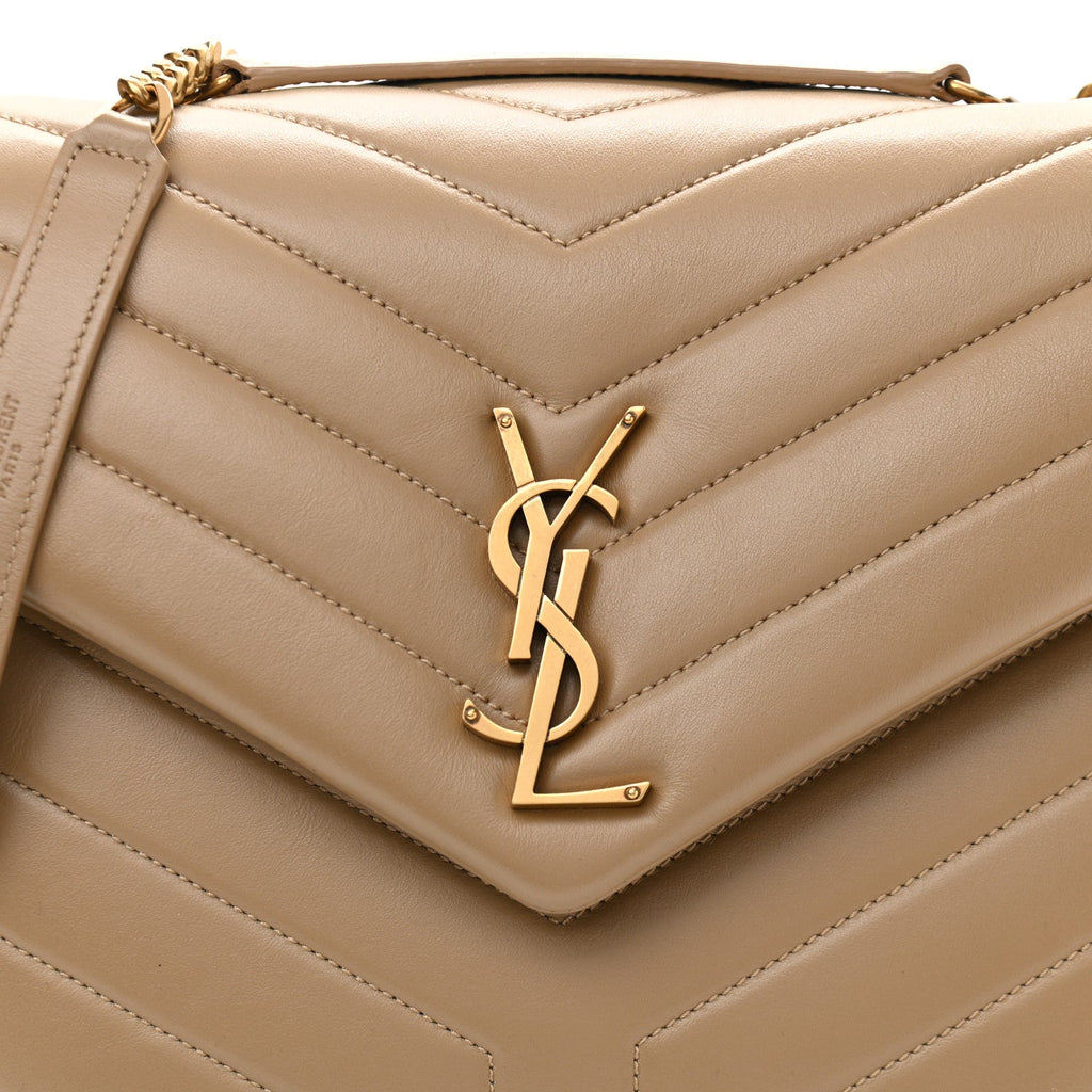 YSL CALFSKIN QUILTED MONOGRAM LOULOU MEDIUM  "Y" CHAIN BAG