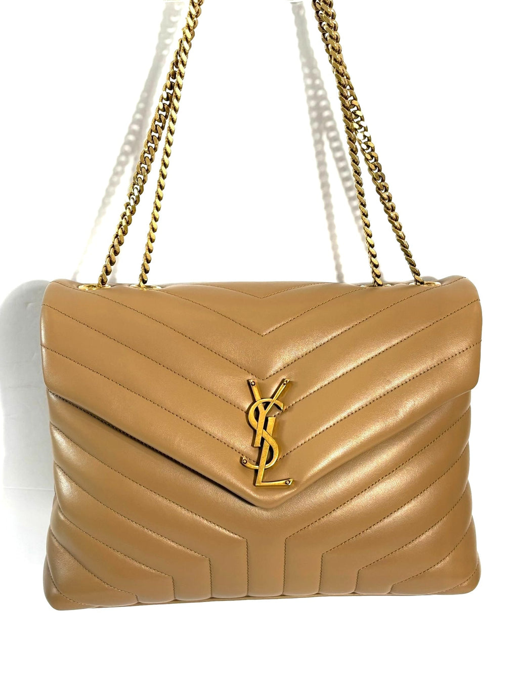 YSL CALFSKIN QUILTED MONOGRAM LOULOU MEDIUM  "Y" CHAIN BAG