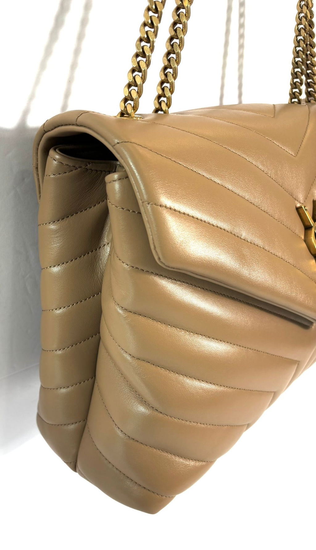 YSL CALFSKIN QUILTED MONOGRAM LOULOU MEDIUM  "Y" CHAIN BAG