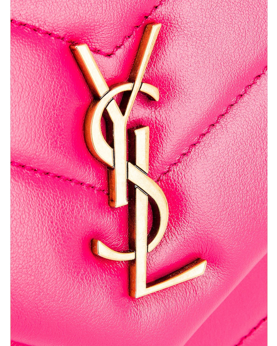 YSL QUILTED CALFSKIN LEATHER MONOGRAM TOY LOULOU CROSSBODY BAG