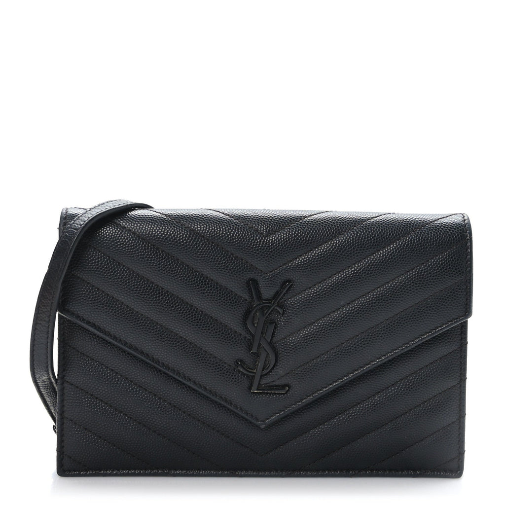 YSL CASSANDRE LAMBSKIN WALLET ON A CHAIN