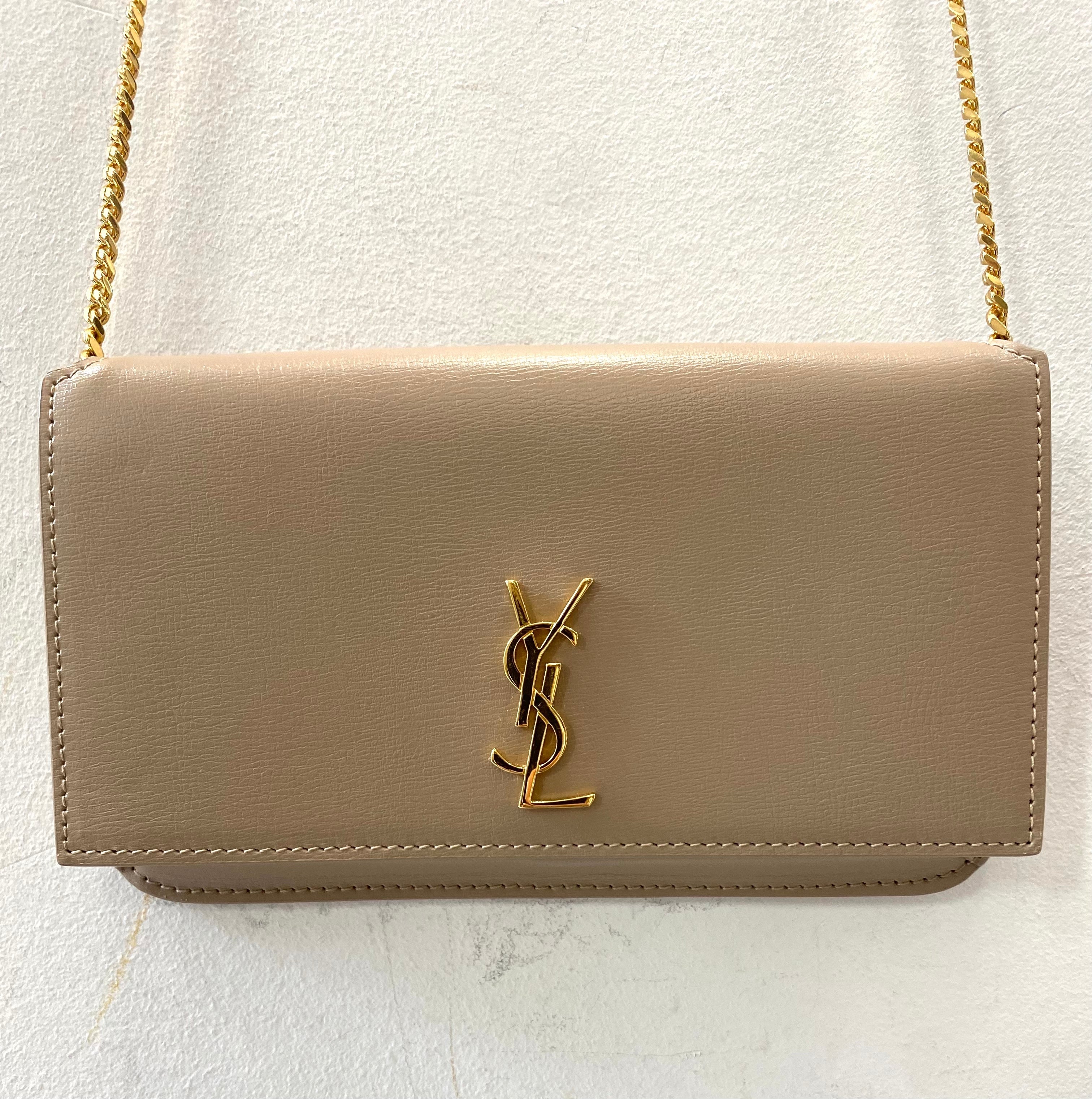 YSL CASSANDRE SMOOTH LEATHER PHONE HOLDER CHAIN BAG