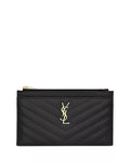 YSL MONOGRAM CHEVRON QUILTED CALFSKIN CLUTCH BAG
