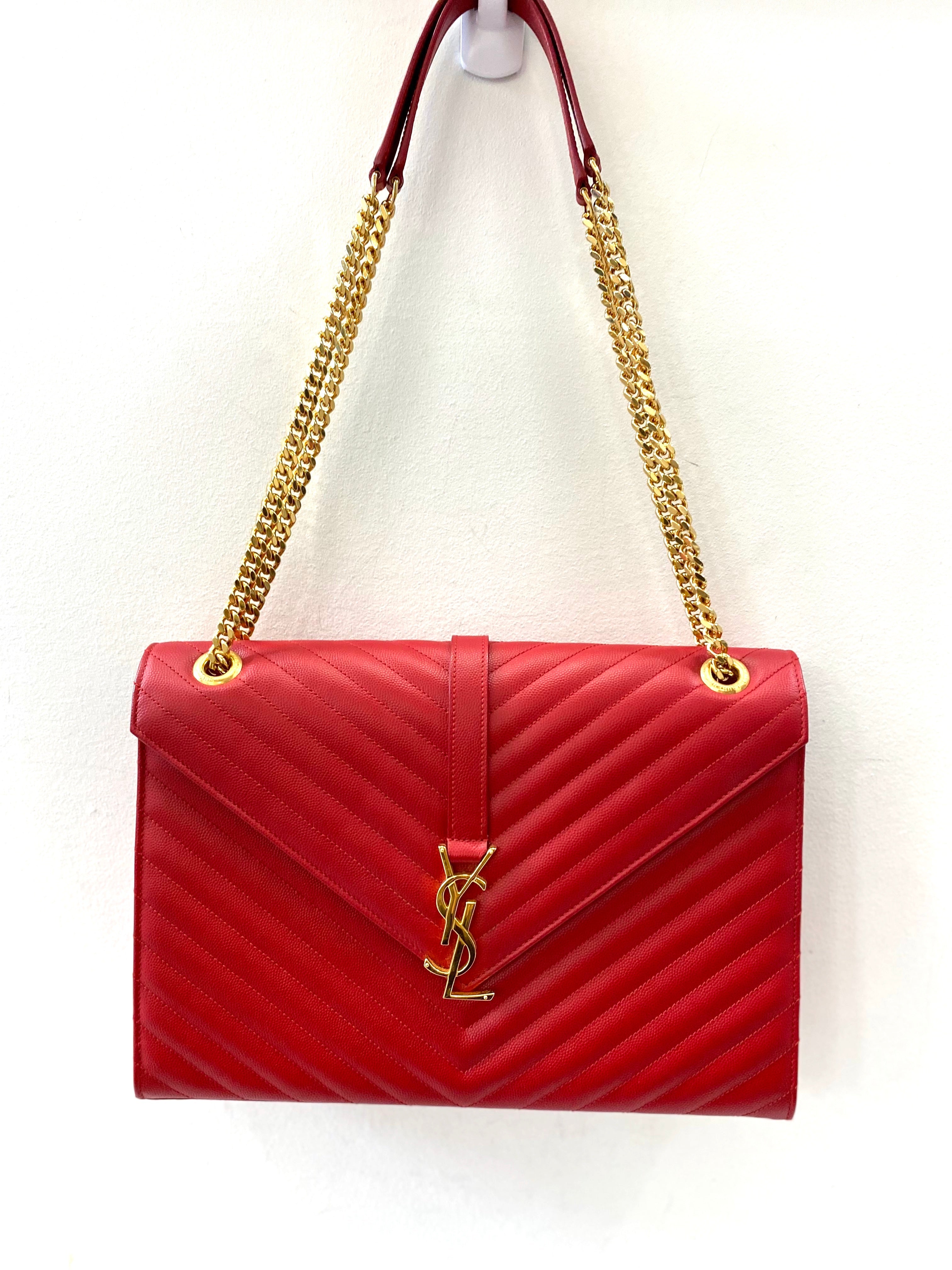 YSL MONOGRAM MATELASSE CHEVRON ENVELOPE SATCHEL