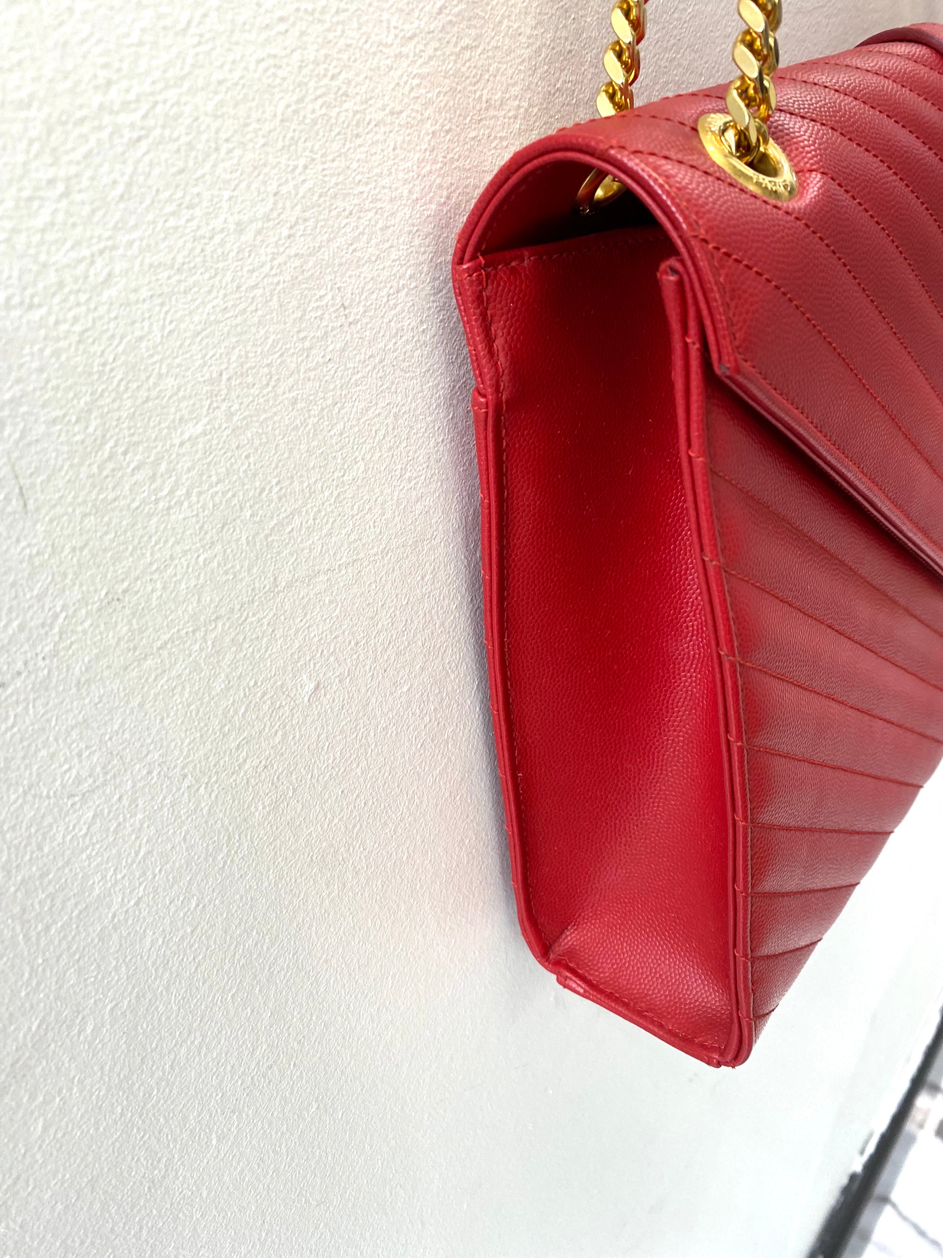 YSL MONOGRAM MATELASSE CHEVRON ENVELOPE SATCHEL