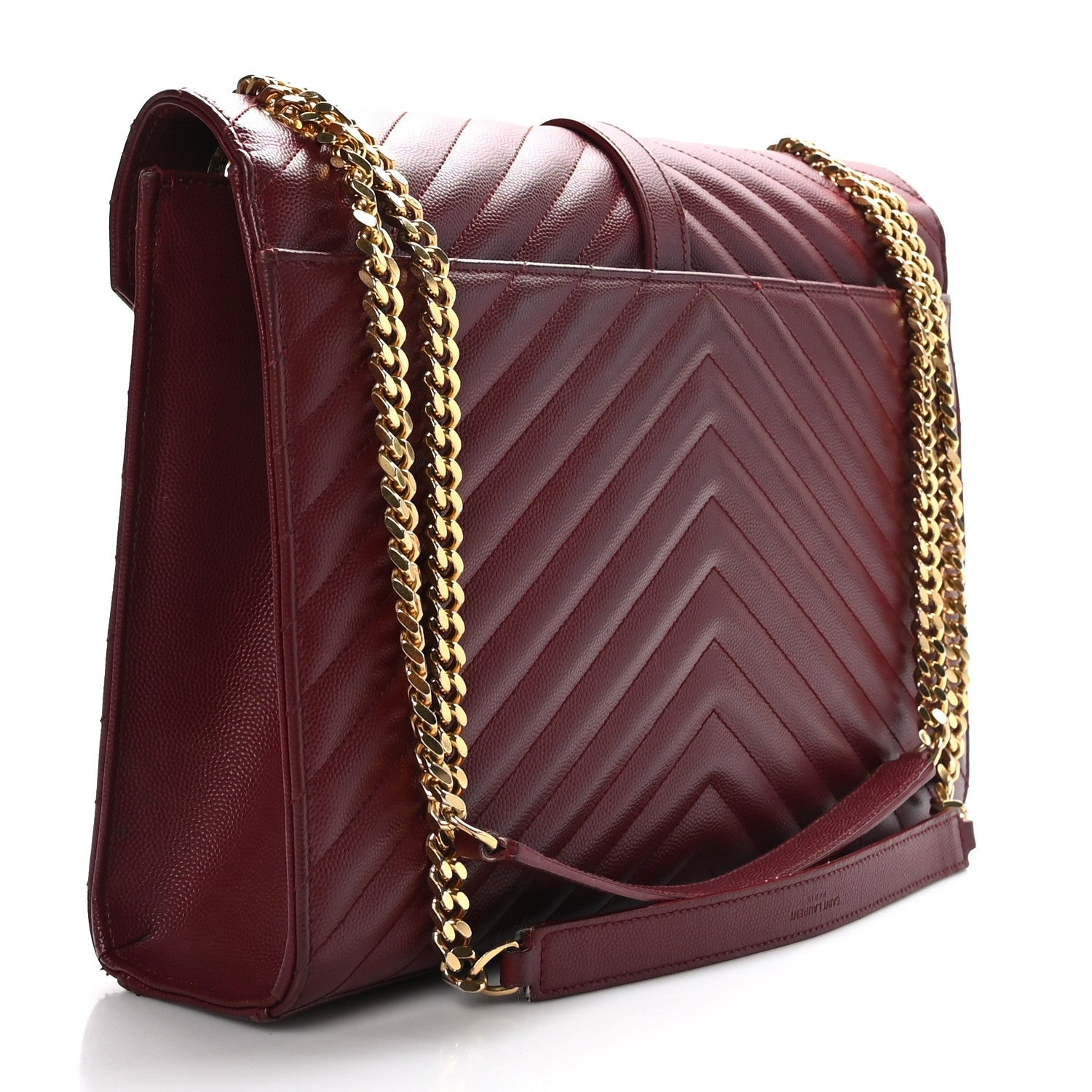 YSL COLLEGE MATELASSE LAMBSIN CHEVRON MEDIUM MONOGRAM SATCHEL