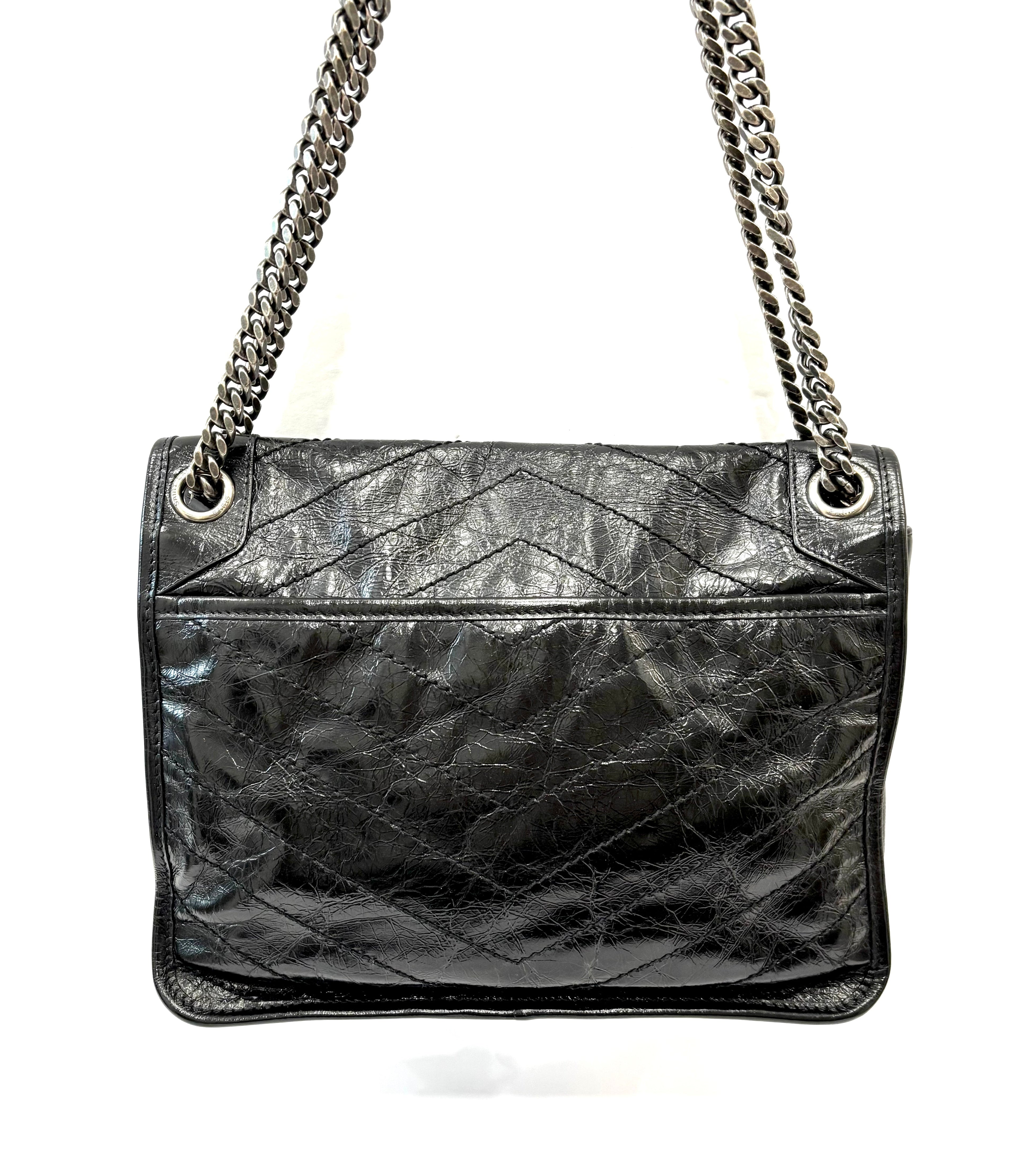 YSL CRINKLED LEATHER MEDIUM NIKI SHOULDER BAG