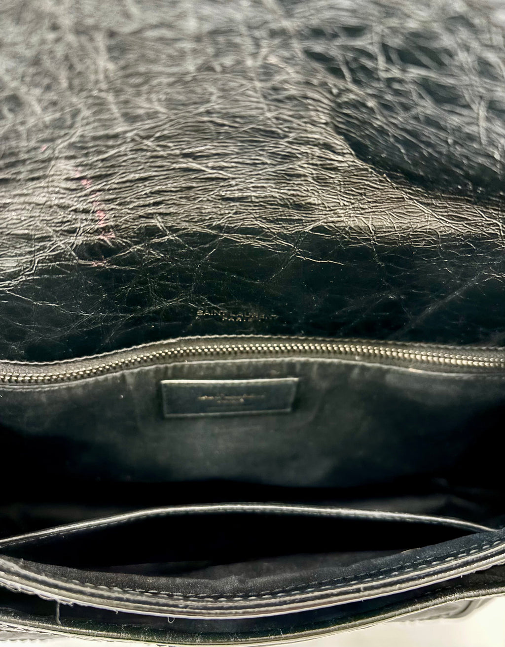 YSL CRINKLED LEATHER MEDIUM NIKI SHOULDER BAG