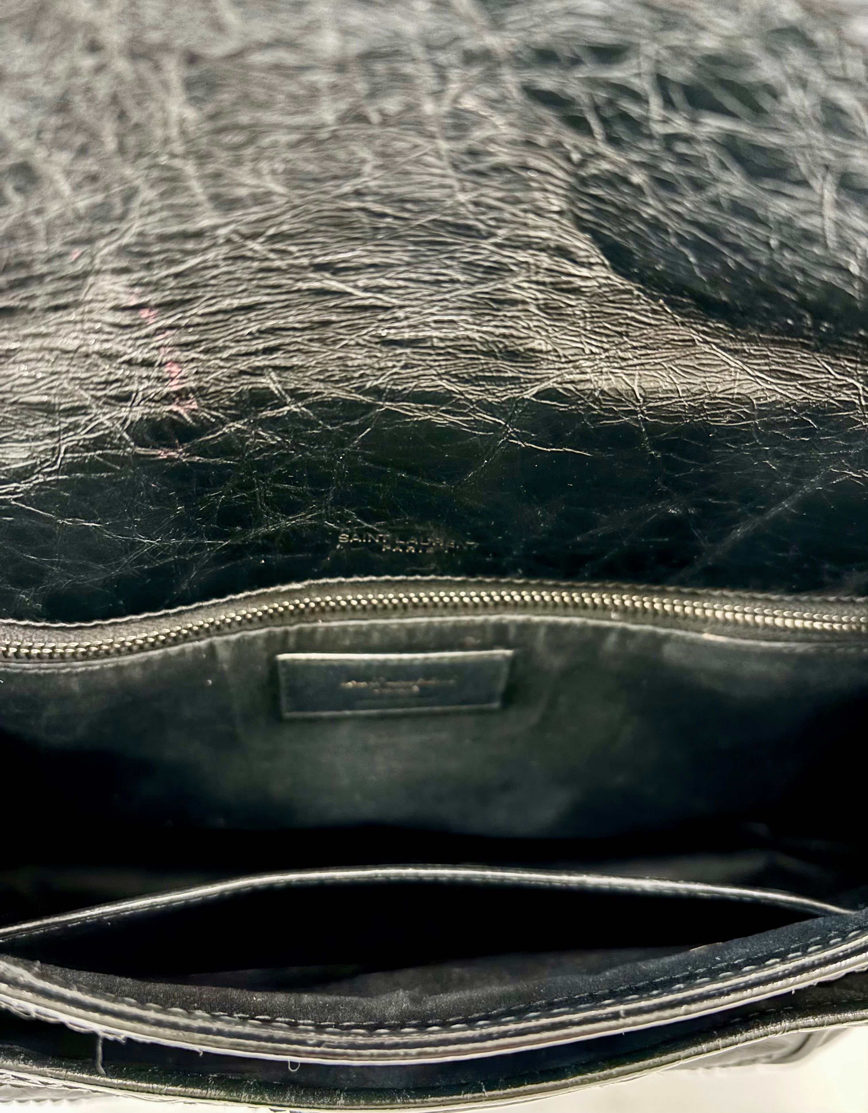 YSL CRINKLED LEATHER MEDIUM NIKI SHOULDER BAG
