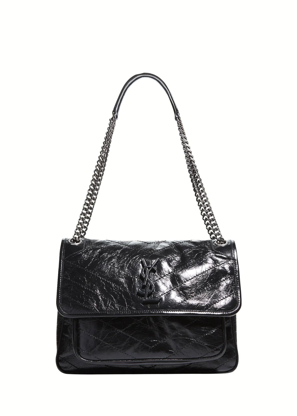 YSL CRINKLED LEATHER MEDIUM NIKI SHOULDER BAG