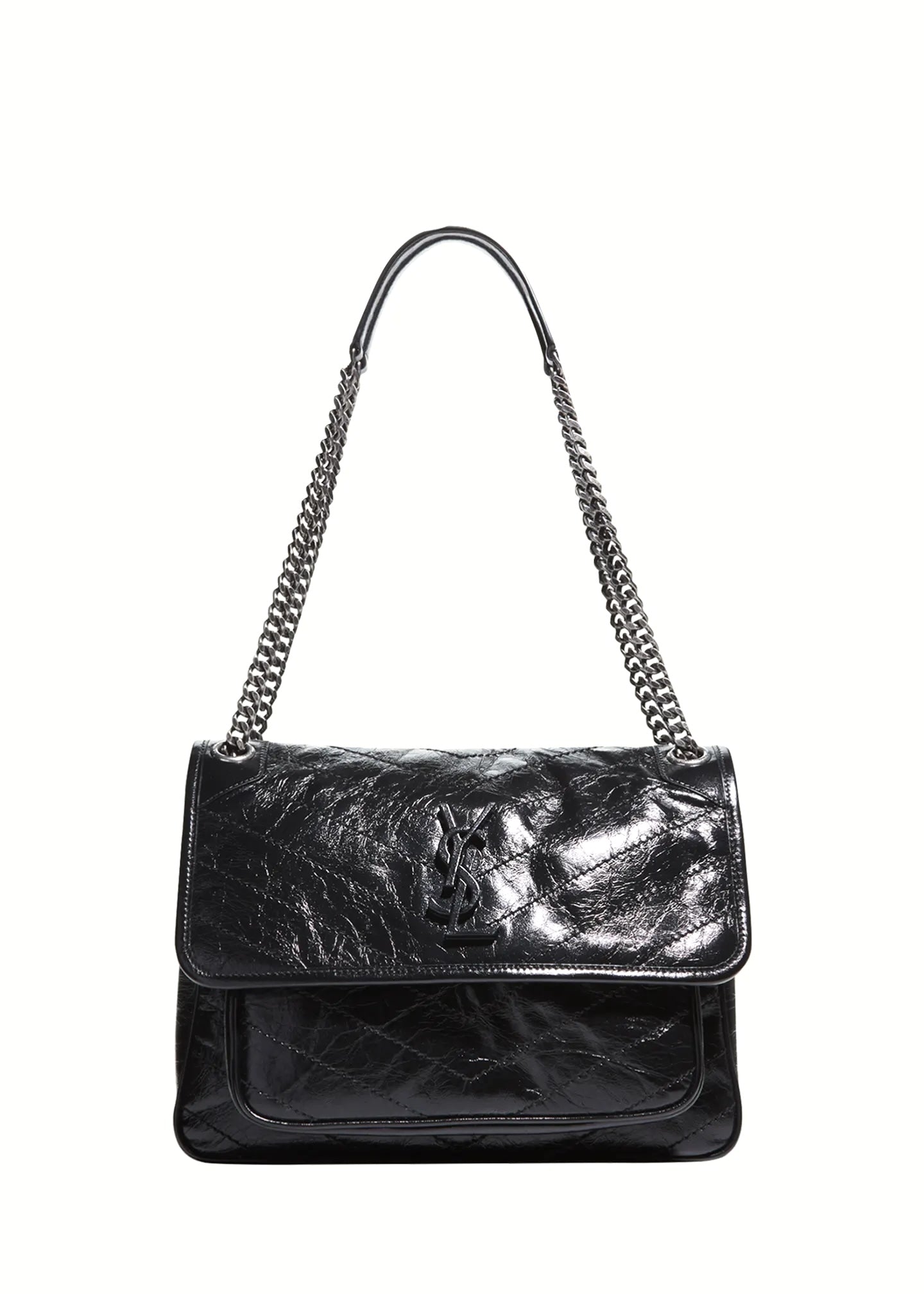 YSL CRINKLED LEATHER MEDIUM NIKI SHOULDER BAG