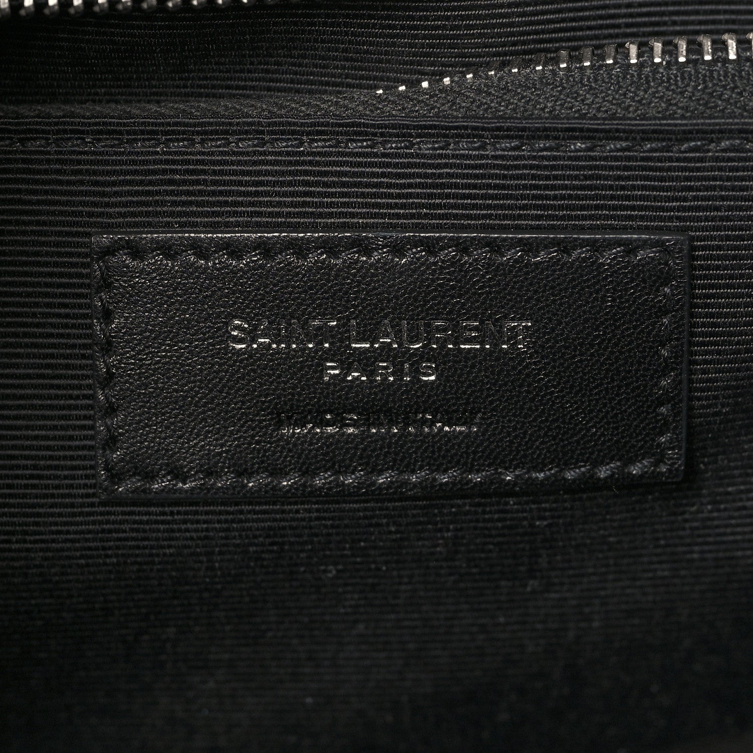 YSL CROC EMBOSSED LEATHER MONOGRAM LARGE SHOULDER BAG