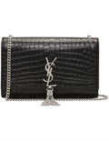YSL KATE TASSEL CHAIN STRAP CROC EMBOSSED SHOULDER BAG