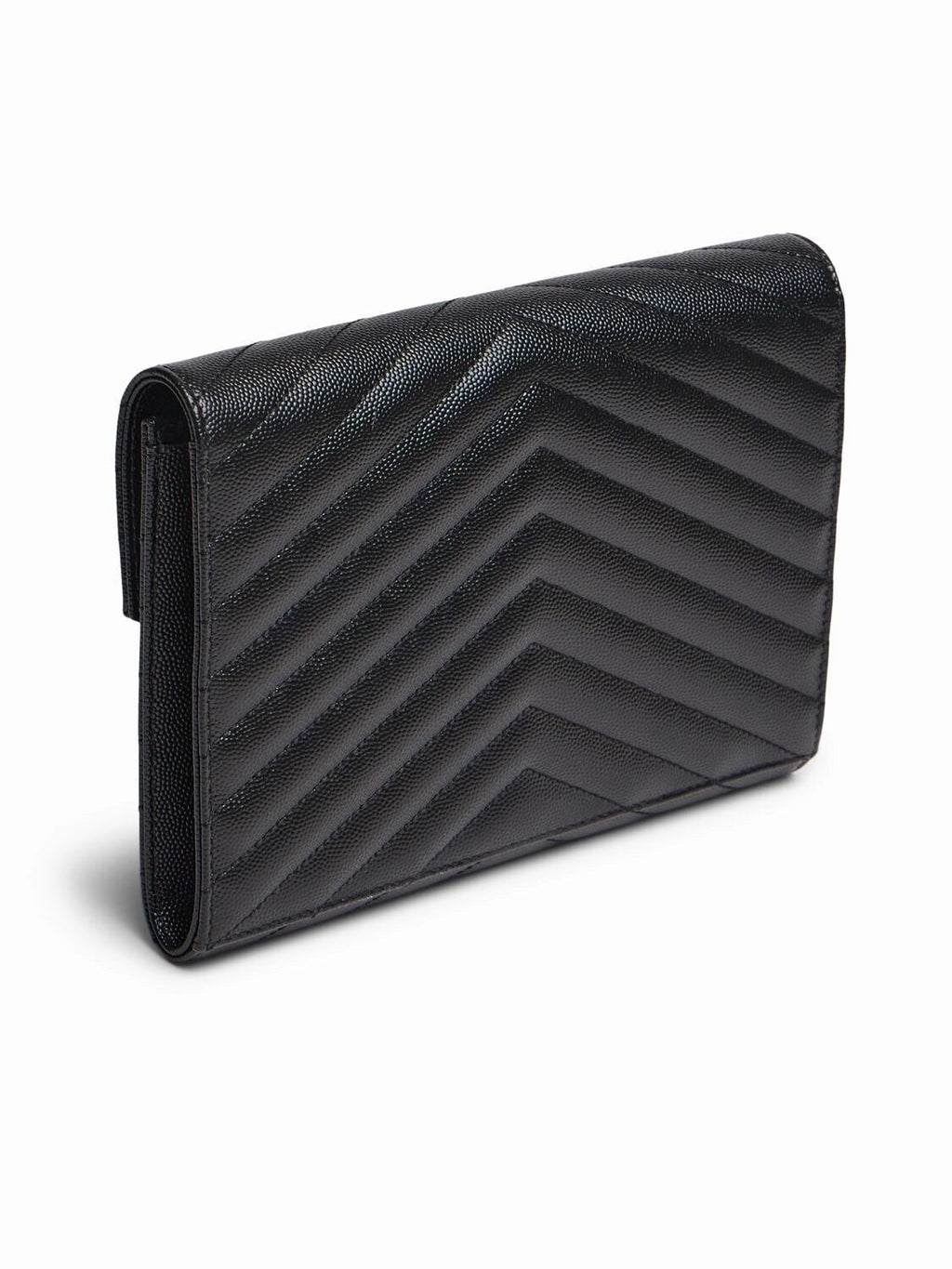 YSL ENVELOPE FLAP MIX MATELASSÉ GRAIN DE POUDRE EMBOSSED LEATHER CLUTCH BAG