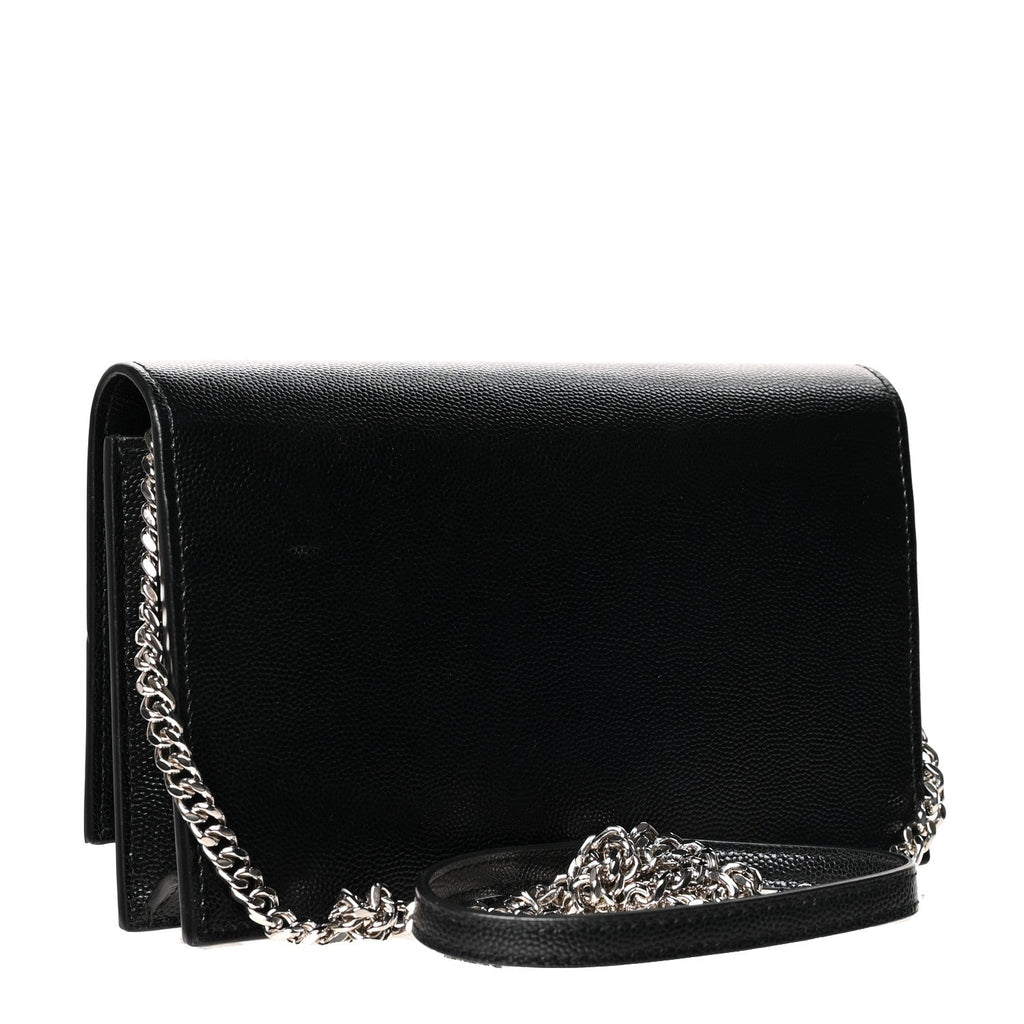 YSL GRAIN DE POUDRE MONOGRAM KATE TASSEL WALLET ON A CHAIN