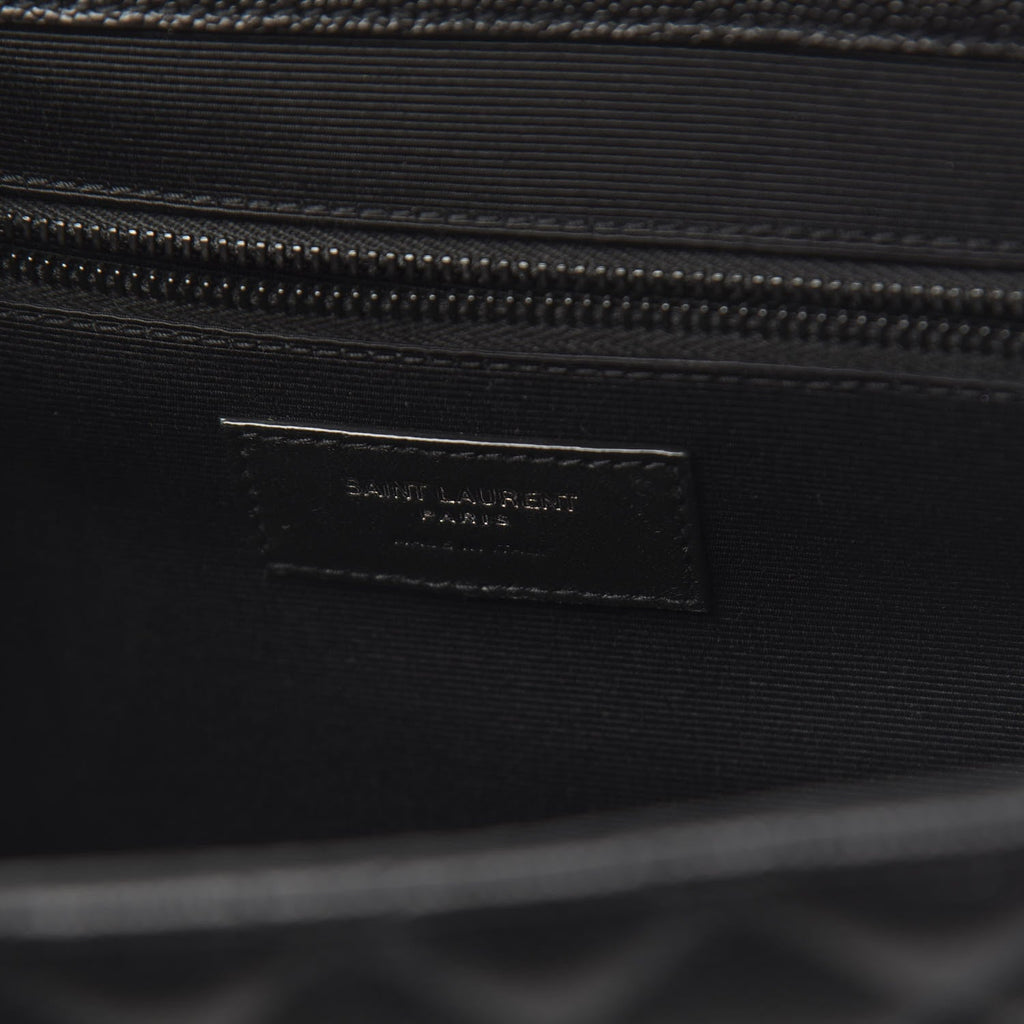 YSL GRAIN DE POUDRE MIXED MATELASSE LARGE TRIQUILT MONOGRAM BAG