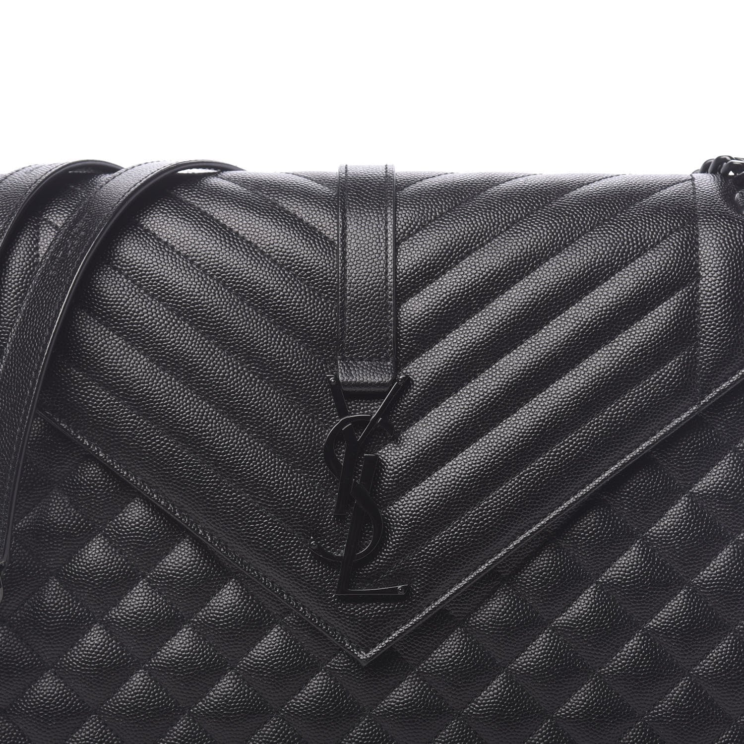 YSL GRAIN DE POUDRE MIXED MATELASSE LARGE TRIQUILT MONOGRAM BAG