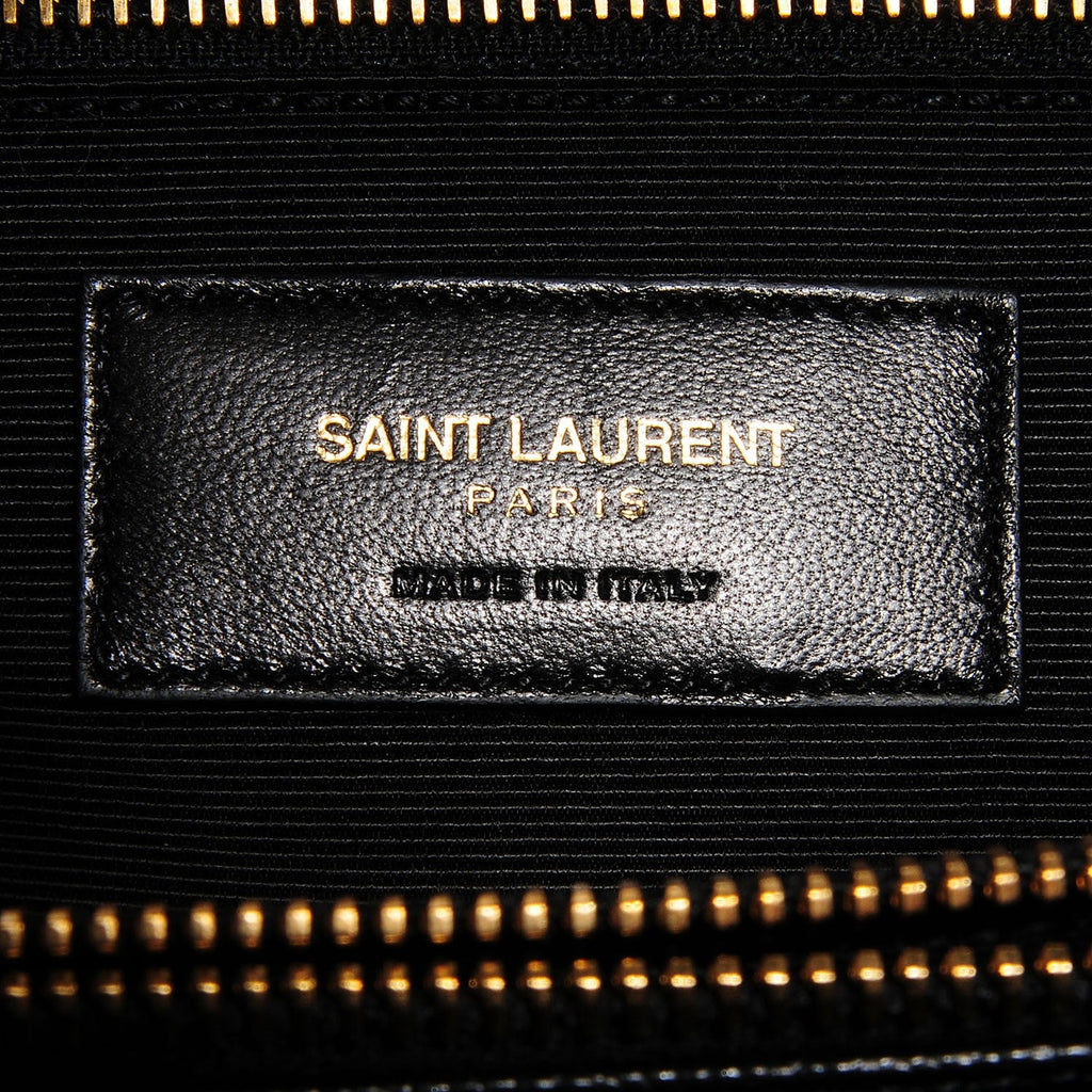 YSL GRAIN DE POUDRE MATELASSE CHEVRON MONOGRAM SHOPPING TOTE
