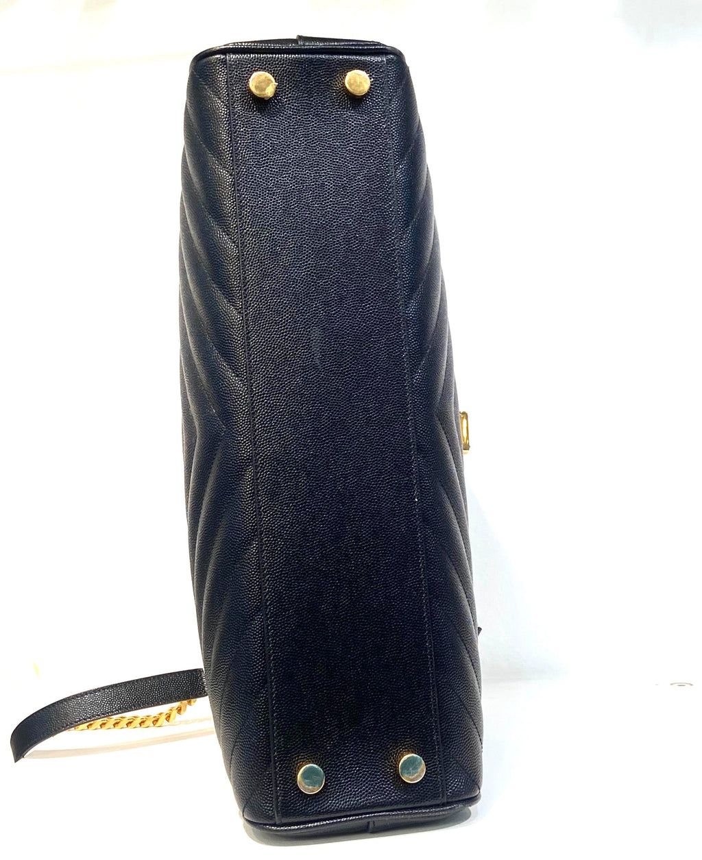 YSL GRAIN DE POUDRE MATELASSE CHEVRON MONOGRAM SHOPPING TOTE