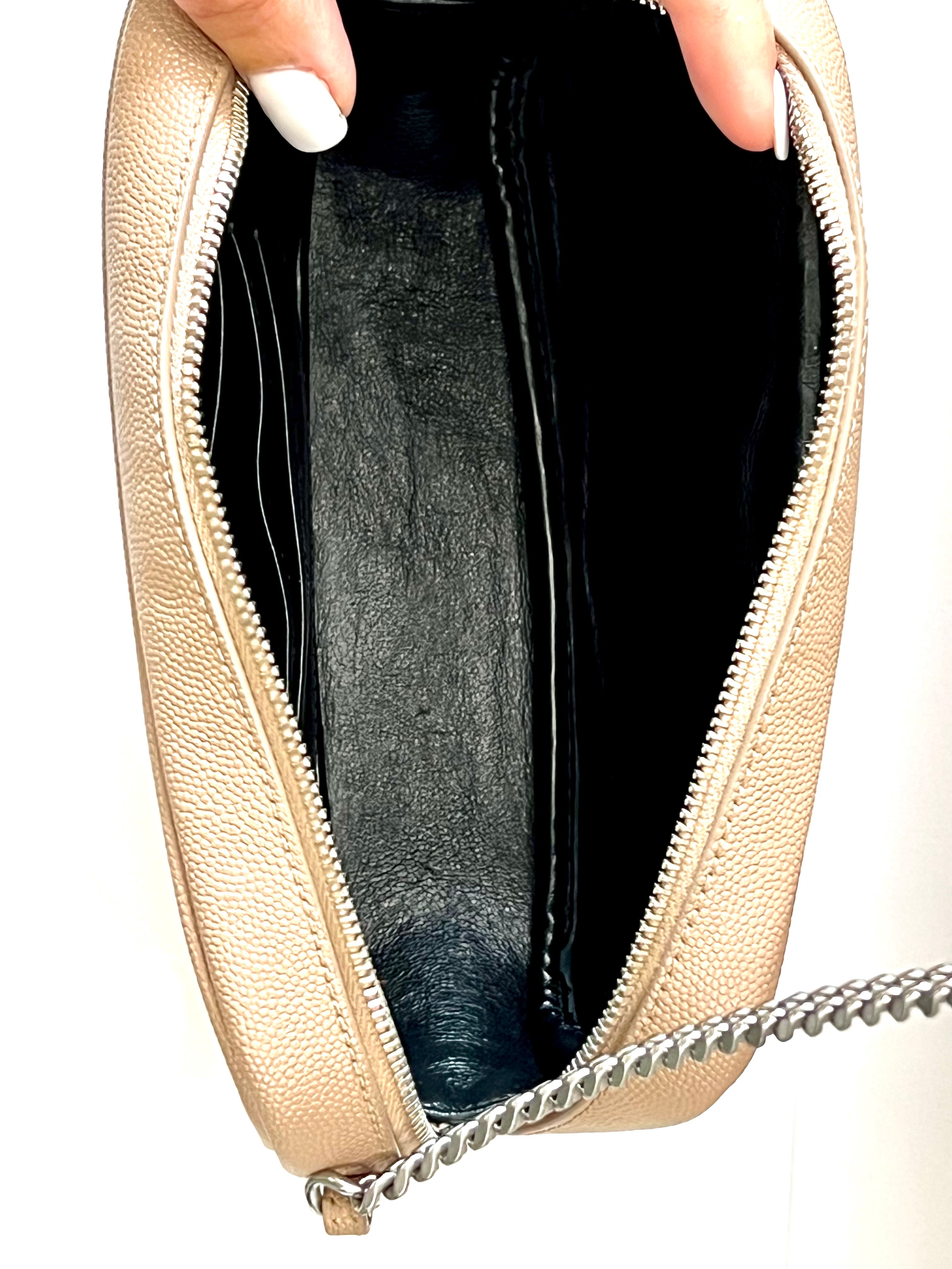 YSL GRAIN DE POUDRE MATELASSE MONOGRAM MINI LOU CAMERA BAG
