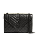 YSL GRAIN DE POUDRE MIXED MATELASSE TRIQUILT MEDIUM ENVELOPE BAG