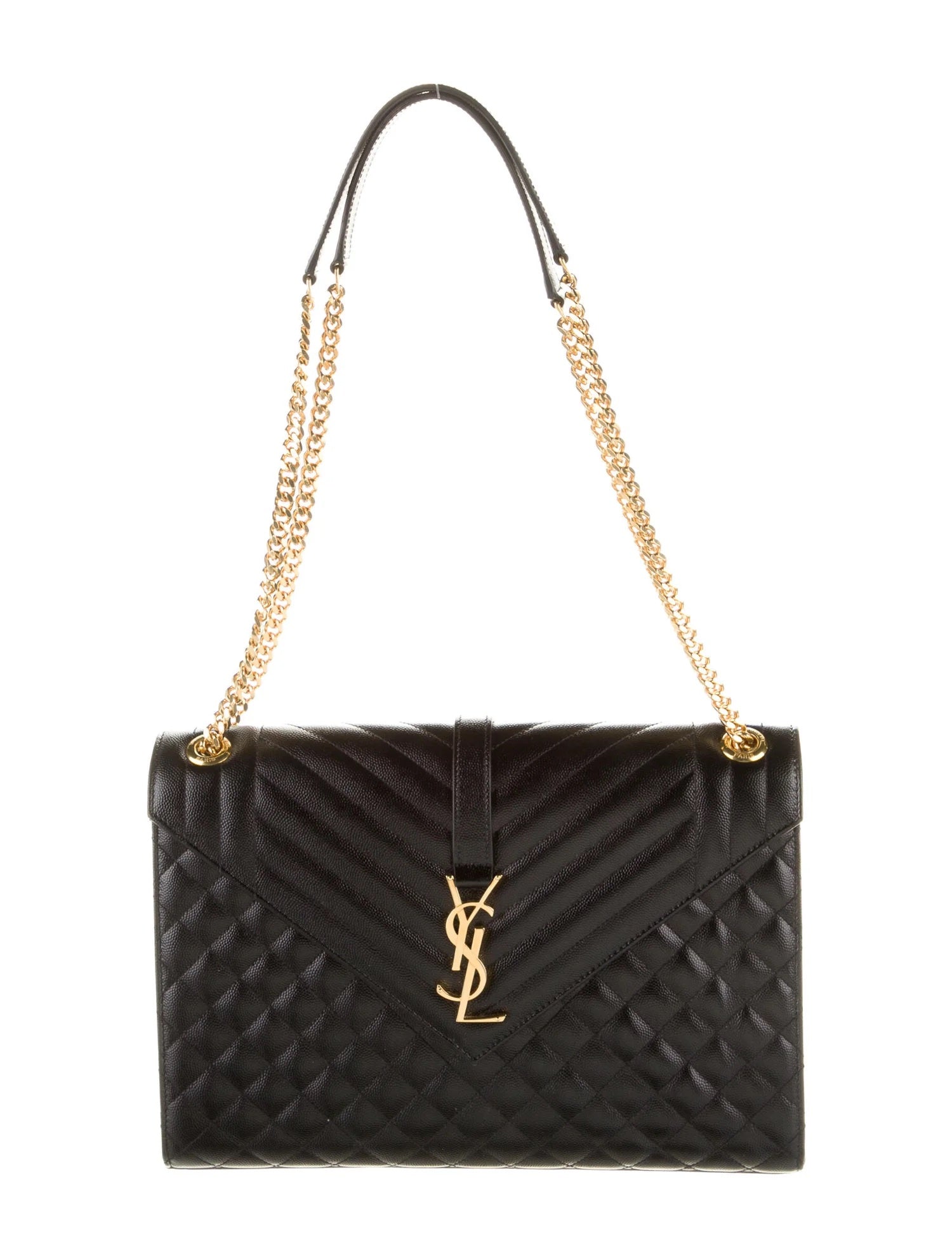 YSL GRAIN DE POUDRE MIXED MATELASSE LARGE TRIQUILT MONOGRAM BAG