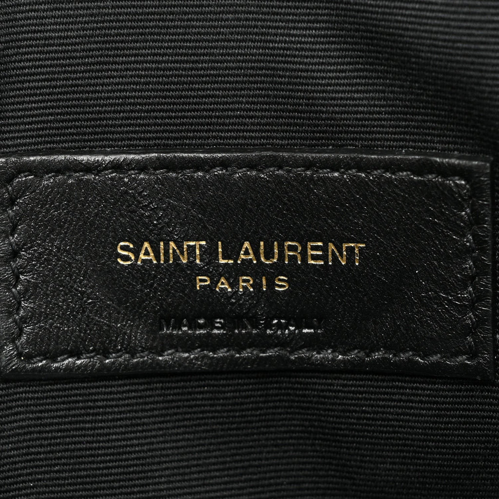 YSL GRAIN DE POUDRE LEATHER UPTOWN POUCH CLUTCH BAG