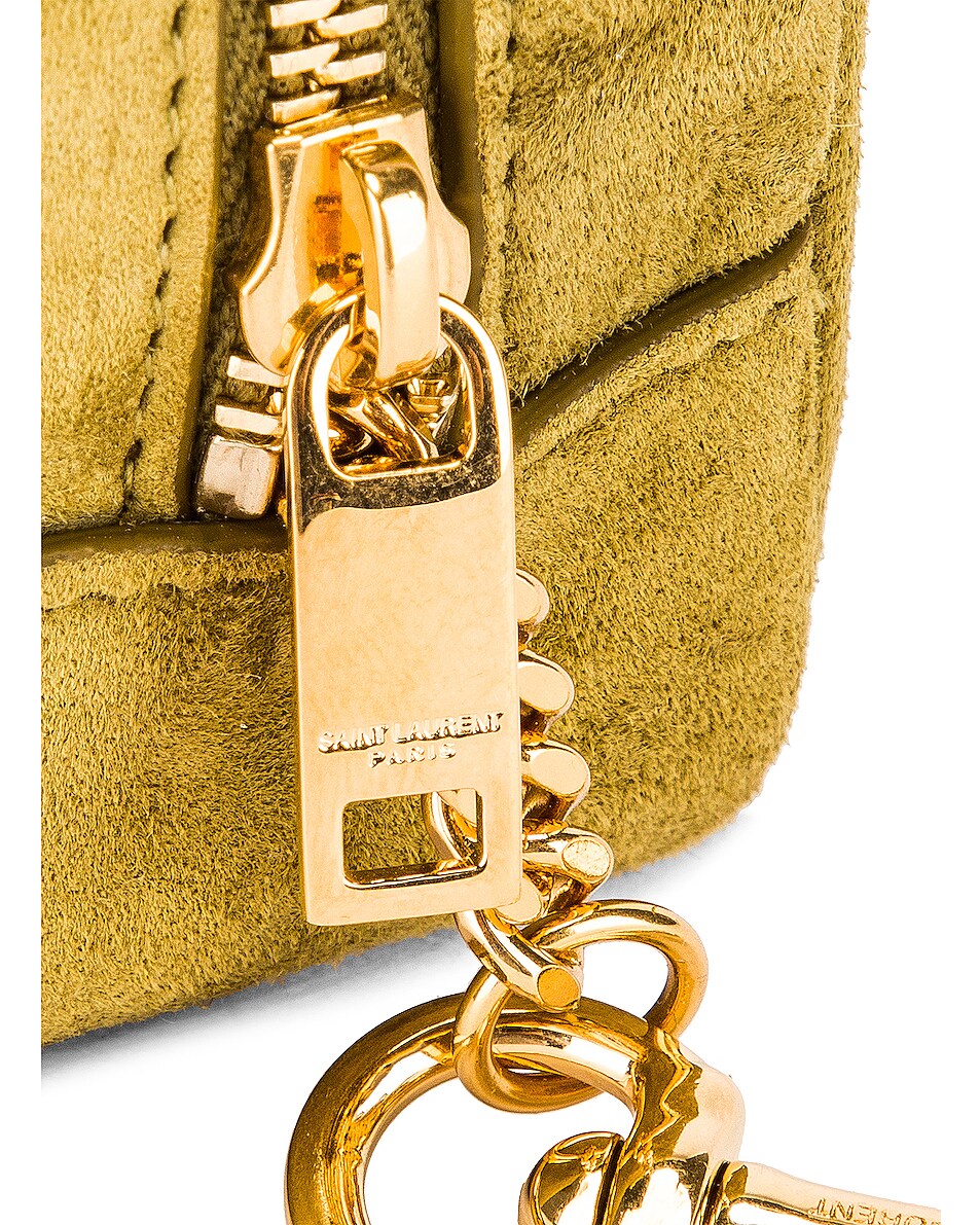 YSL JAMIE CUBE CHARM IN SUEDE AND LAMBSKIN