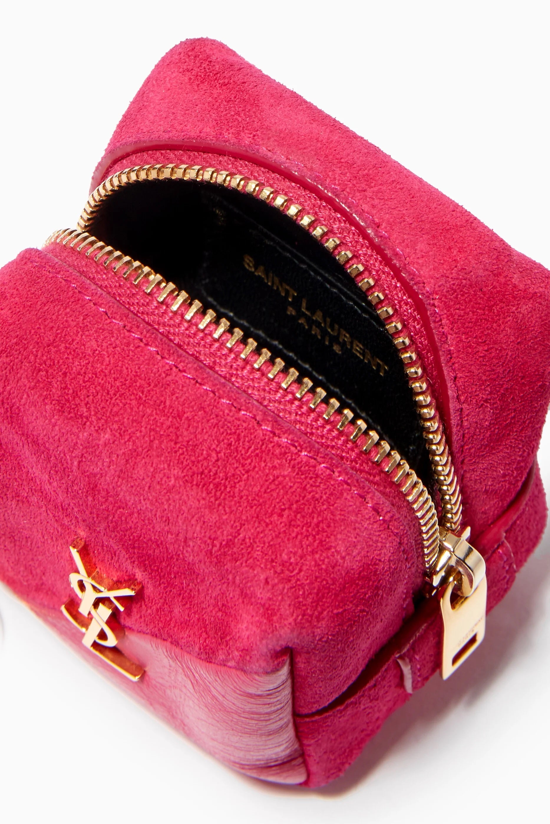YSL JAMIE CUBE CHARM IN SUEDE AND LAMBSKIN
