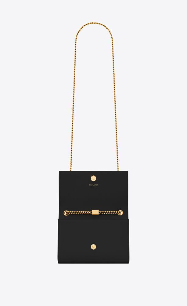 YSL Small Chain Bag in Grain De Poudre Embossed Leather