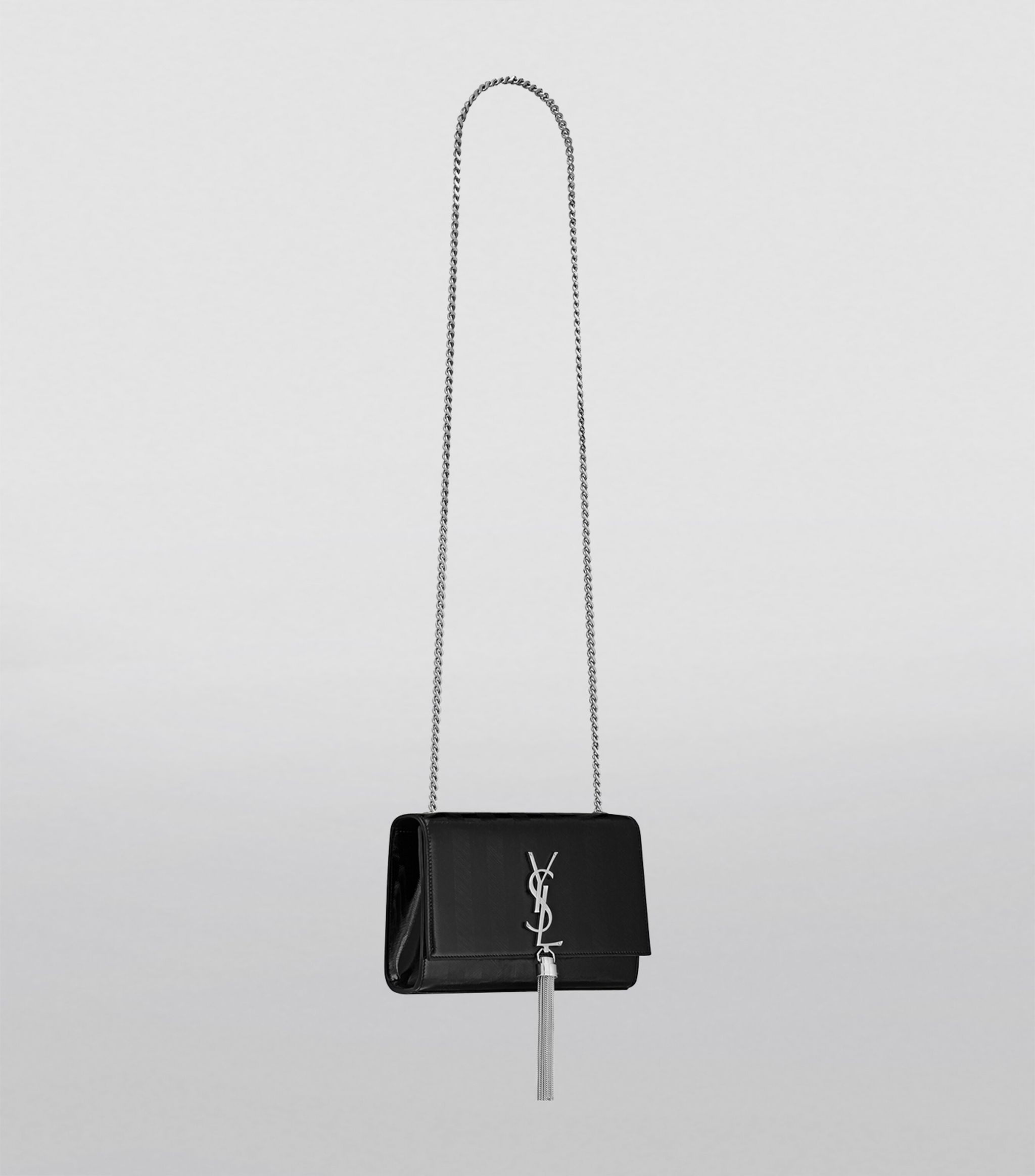 YSL KATE MEDIUM CHAIN BAG WITH TASSEL IN GRAIN DE POUDRE EMBOSSED LEATHER