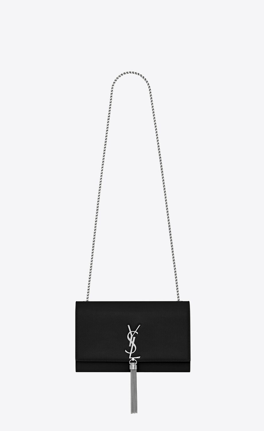 YSL KATE MEDIUM CHAIN BAG WITH TASSEL IN GRAIN DE POUDRE EMBOSSED LEATHER