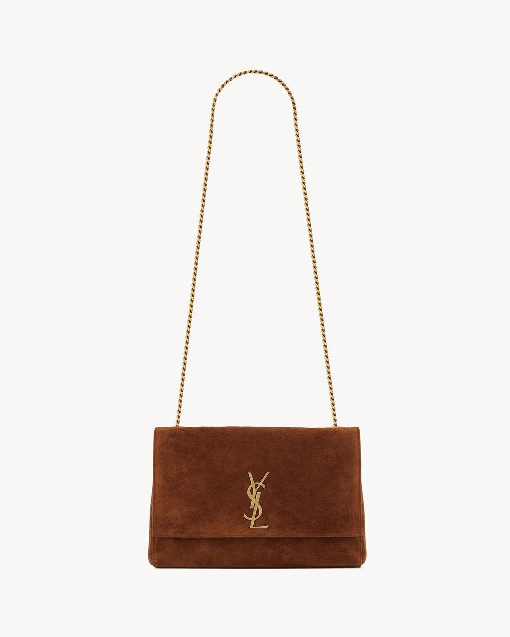 YSL KATE REVERSIBLE CROC EMBOSSED LEATHER & SUEDE MEDIUM SHOULDER BAG