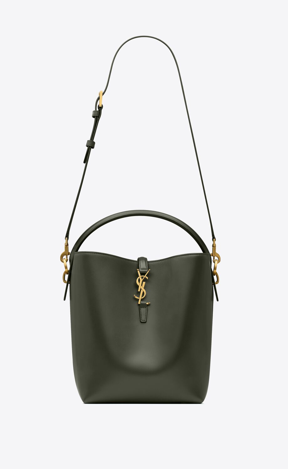 YSL LE 37 SHINY CALFSKIN LEATHER LARGE BUCKET BAG