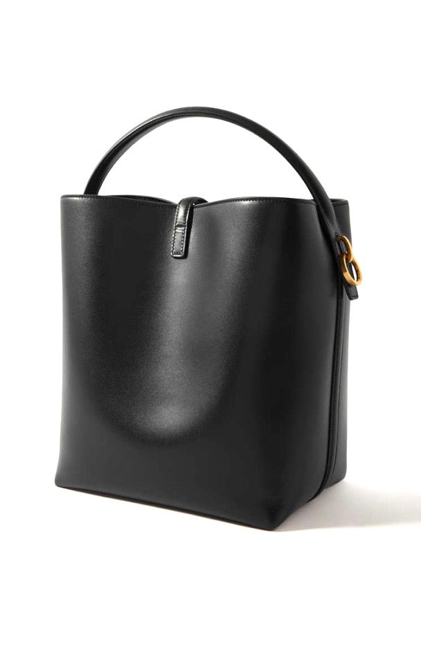YSL LE 37 SHINY CALFSKIN LEATHER LARGE BUCKET BAG