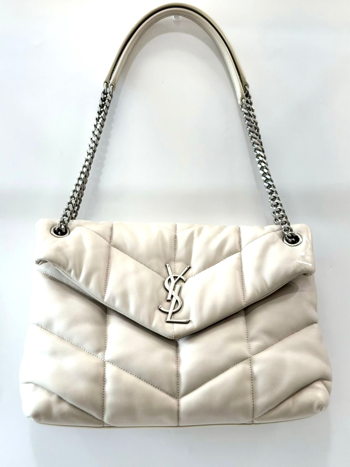YSL QUILTED LAMBSKIN LEATHER LOULOU PUFFER MEDIUM SHOULDER BAG