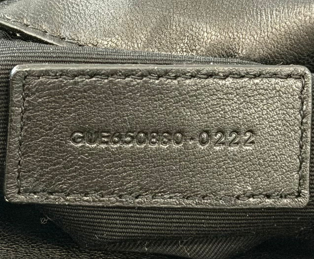 YSL LAMBSKIN LEATHER MONOGRAM LOULOU PUFFER CLUTCH BAG