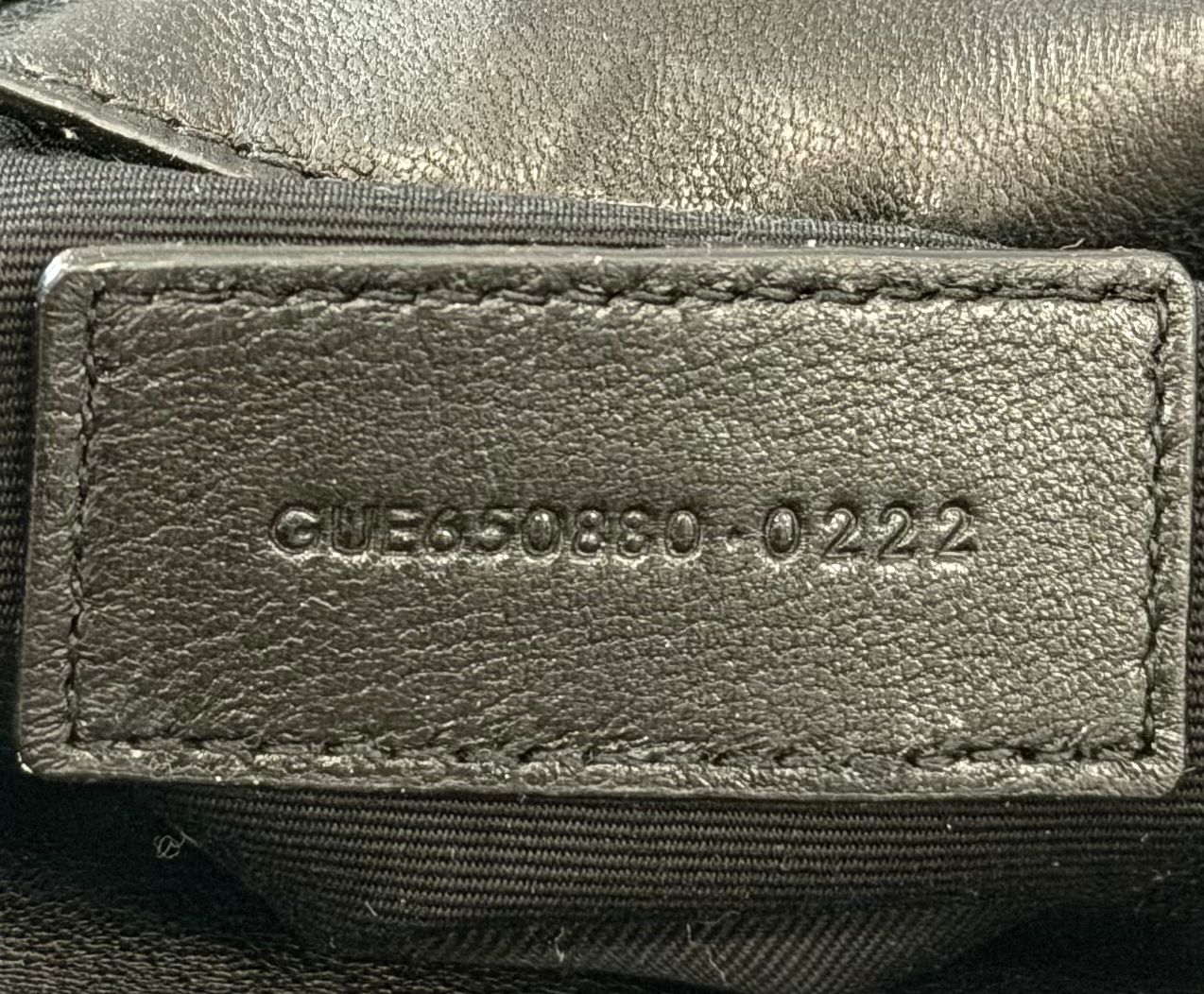 YSL LAMBSKIN LEATHER MONOGRAM LOULOU PUFFER CLUTCH BAG