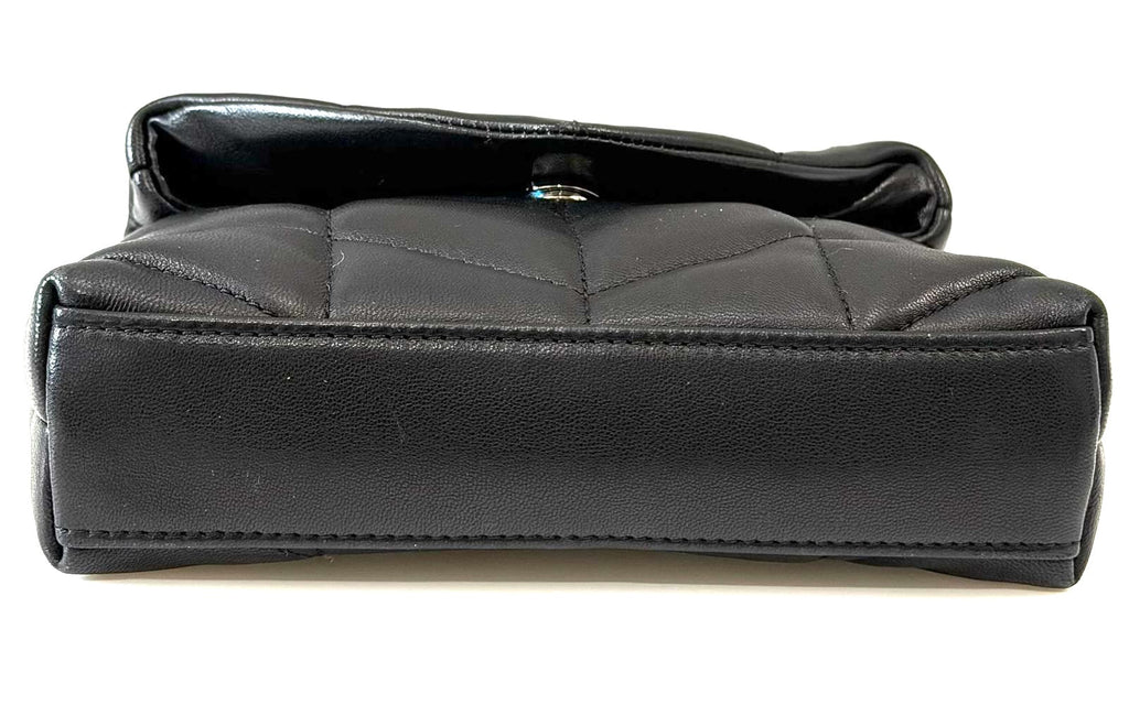 YSL LAMBSKIN LEATHER MONOGRAM LOULOU PUFFER CLUTCH BAG