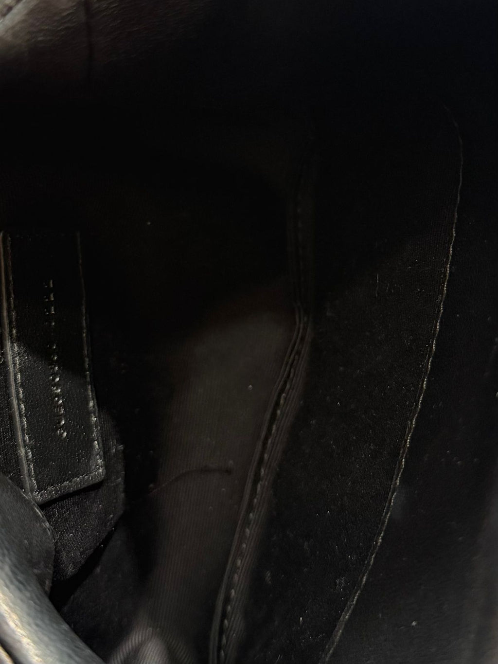 YSL LAMBSKIN LEATHER MONOGRAM LOULOU PUFFER CLUTCH BAG